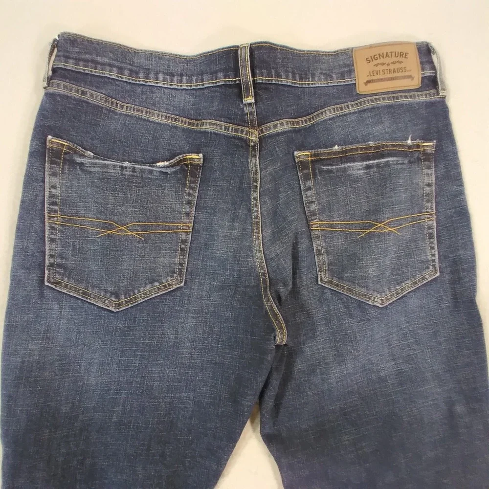 Levi's Signature jeans mens 36x30 blue Flex stretch denim pants regular straight
